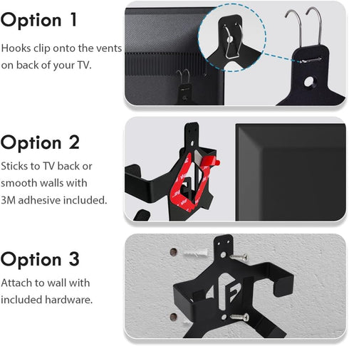 IFCASE Wall/Under Desk/Back of TV Mount Compatible with All Apple TV Generations (Including All 4K Models) (Black)...