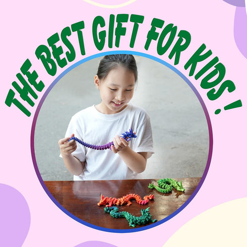 12" 3D Printed Dragon, Articulated Dragon, Crystal Dragon, Dragon Fidget toy, Home Office Decor Executive Desk Toy (Purple)...