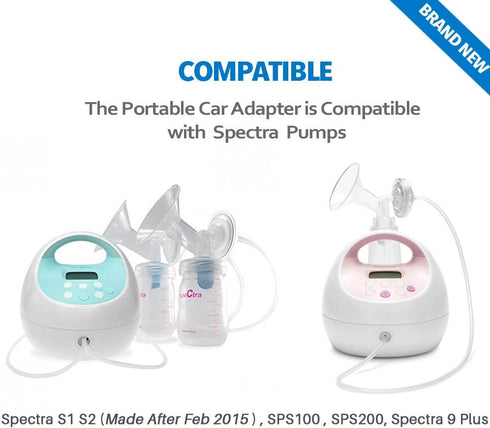 12 Volt Car Vehicle Lighter Adapter for Spectra S1, S2 Breast Pump - Replacement Power Adapter for Spectra S1,S2 Pumps Made After Feb 2015...