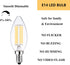 LED Light Bulbs E14 Base Warm White 2700K 60W Dimmable European Light Bulbs for Turkish Lamp, E14 Bulb 6W LED Candle Bulb, 6 Pack...
