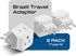 Ceptics Brazil Travel Adapter Plug with Dual Usa Input - Type N (3 Pack - Ultra Compact - Safe Grounded Perfect for Cell Phones, Laptops, Camera C...