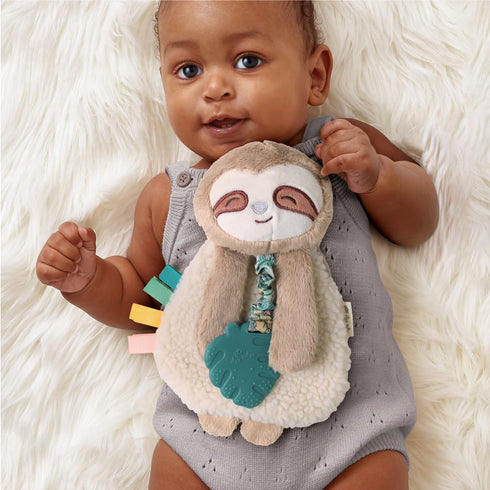 Itzy Ritzy - Itzy Lovey Including Teether - Baby Lovey with Teether, Textured Ribbons & Dangle Arms - Features Crinkle Sound, Sherpa Fabric and Mi...