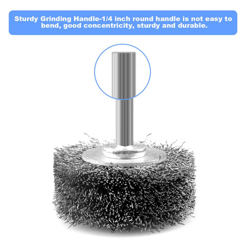 2 Pack 2 Inch Wire Brush Wheel for Drill, 0.0118" Coarse Crimped Carbon Steel Wire,1/4 Inch Round Shank, Wire Brush Drill Attachments,Heavy Duty W...