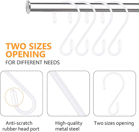 20 Pack 3.15 Inch S Hooks Stainless Steel Hanging Hooks Heavy Duty S Hooks for Hanging Kitchenware, Pots, Pans, Plants, Clothes, Towels in Kitchen...