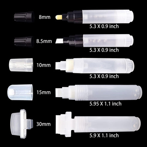 5 Pack Refillable Paint Pens Empty Acrylic Permanent Marker Fillable Blank Paint Pen Blank Marker Pens Paint Markers for Art Painting Crafts Kit(L...