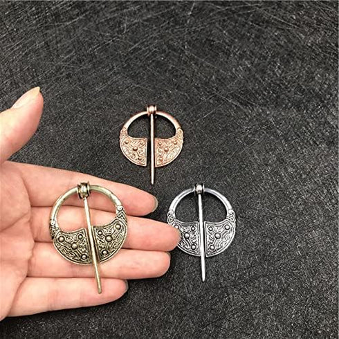 COLORFULBLING Brooch Cloak Pin Scarf Shawl Buckle Clasp Pin Brooch Penannular Brooch for Costume Accessory, Antique Silver, Rose Gold(silver)...