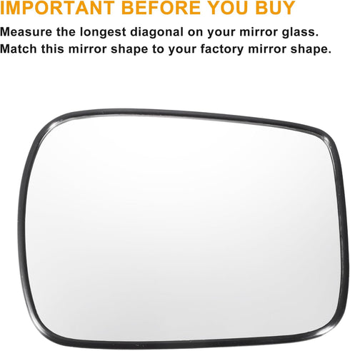X AUTOHAUX Car Rearview Right Passenger Side Mirror Glass Replacement W/Backing Plate Heated White Glass for Honda Accord 2011-2013...
