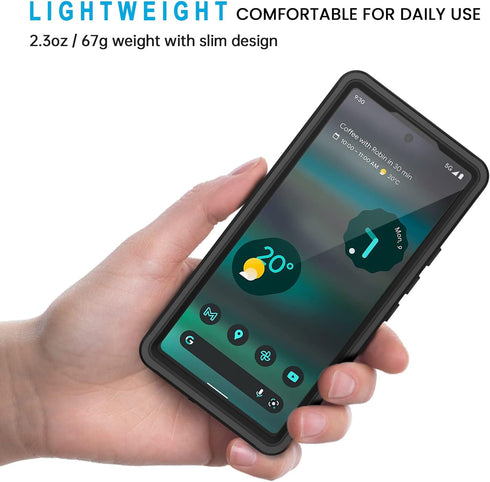 Lanhiem Pixel 6a Case, IP68 Waterproof Dustproof Shockproof Case with Built-in Screen Protector, Full Body Rugged Protective Cover for Google Pixe...