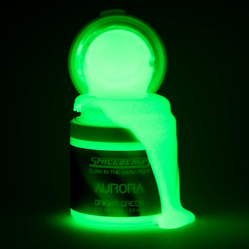 SpaceBeams Aurora Glow in the Dark Paint (1.7 Fl Oz) Bright Green Glow, Non-Toxic, Water Based...