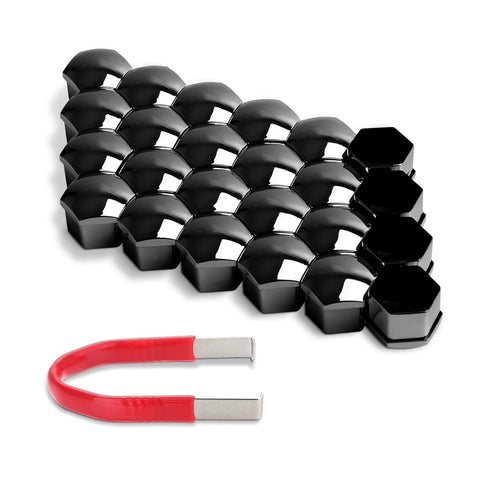 AOIT 24 PCS 17mm Wheel Lug Nut Bolt Cover Universal Lug Bolt Caps Flexible Wheel Cover Nut Protector Cap + Removal Tools (Black)...