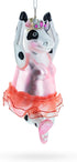Elegant Cow Dancing Ballet Blown Glass Christmas Ornament...