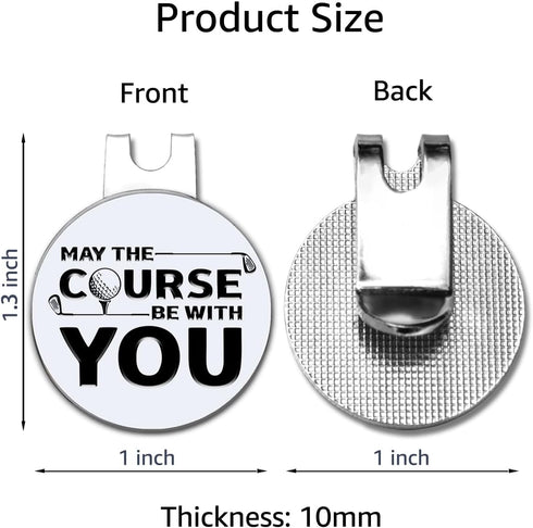 May The Course Be with You Golf Ball Marker with Magnetic Hat Clip, Funny Golf Accessories and Golf Gifts for Men Women Mom Dad Grandpa, Birthday ...