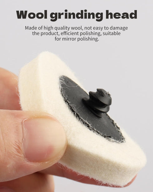 Rocaris 20 Pcs 2 Inch Compressed Wool Fabric Disc Polishing Buffing Pads Wheels Disc Pad Holder with 1/4" Shank Perfect for Cleaning Polishing San...