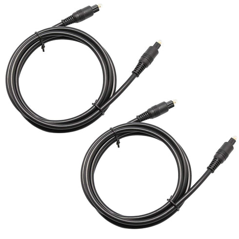 DaKuan 2 Pack Digital Optical Audio Cable - 6 Feet, Home Theater Fiber Optic Toslink Male to Male Gold Plated Optical Cables (1.8 Meters) for Home...