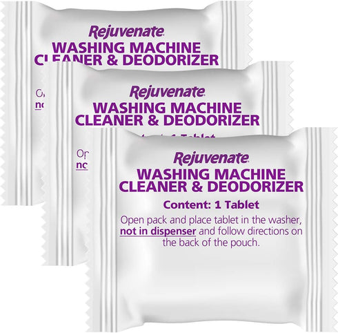Rejuvenate Washing Machine Cleaner & Deodorizer Tablets 3 Months Supply (3 Tablets)...