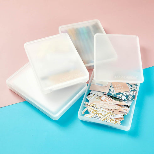 Spellbinders [ Stackable Medium Set (4 Trays, 4 Lids) Craft STAX Storage, Clear...