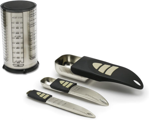 KitchenArt Baker’s Pro Adjust-A-Measure Set, 4-Piece, Satin...