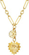 Sun Heart Charm Choker Necklace for Women Men,18k Gold Plated With Zircons Inlaid Pendants,Thick Chunky Paperclip Chain Hip Hop Necklace Unisex Je...