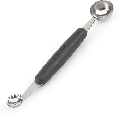 GoodCook Touch Stainless Steel 2-in-1 Melon Baller and Fruit and Veggie Corer Scoop, Silver/Black...
