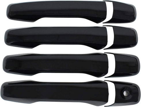 NewYall Black Exterior Door Handle Covers for Ford Edge Explorer 2011-2016 Outer Front Rear Left Driver and Right Passenger Side...