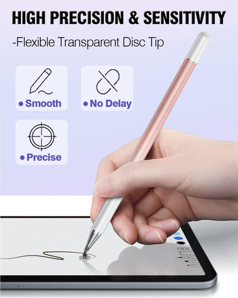 Stylus Pens for Touch Screens, 2 in 1 High Precision Universal Stylus Pen for iPad Compatible with Apple, iPhone, iPad, Android, Samsung Tablets, ...