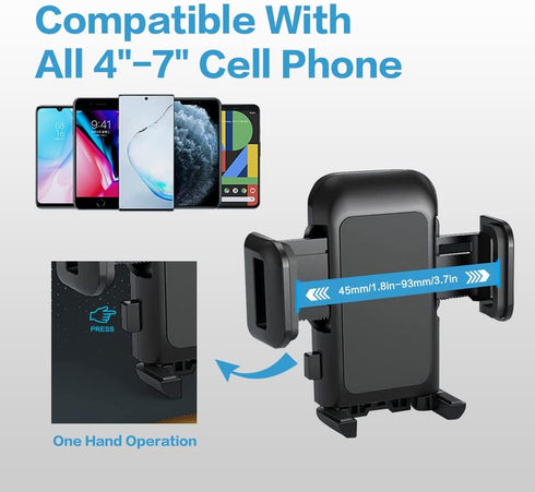 Car Phone Holder Mount, Cell Phone Holder for Car,Universal Car Phone Mount Windshield with Strong Suction, Anti-Shake Stabilizer Phone Car Holder...