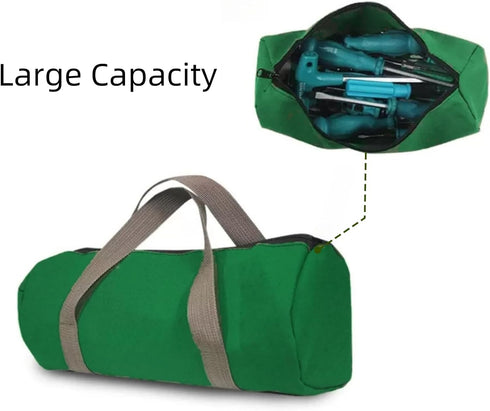 12 Inch Canvas Tool Bag, Wide Mouth Tool Storage Bag, Large Capacity Tool Tote Bag for Electricians, Power Tool Organizer Bag Pouch, Small Tool Ba...