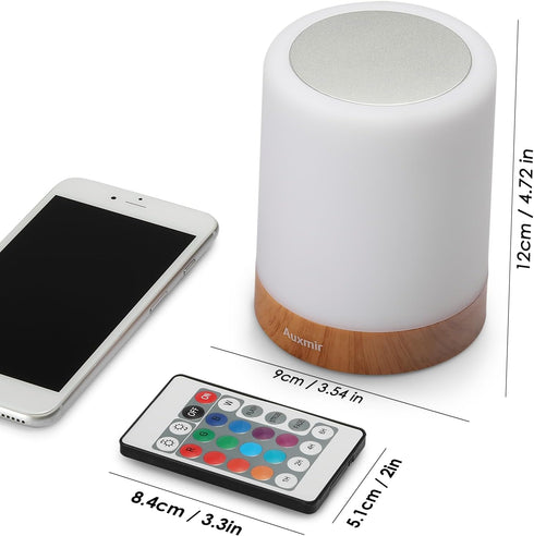 Night Light, LED Touch Bedside Table Lamp, Muti-Colour, USB Rechargeable, Remote Control, Portable Lamp for Baby Bedroom, Living Room...