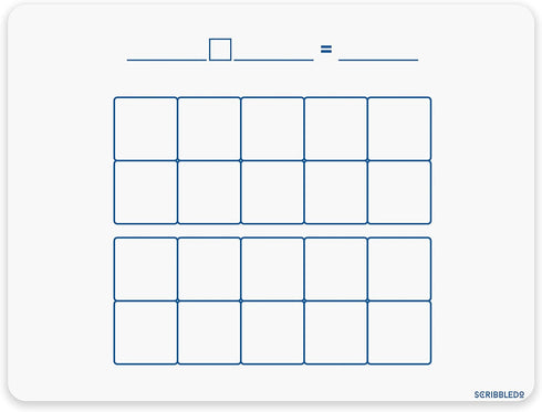 SCRIBBLEDO Dry Erase Ten Frame Area Model Board 9" x 12" Double Sided Whiteboard Math manipulatives for Kids - Area Model and 2 Ten Frames Math Pr...