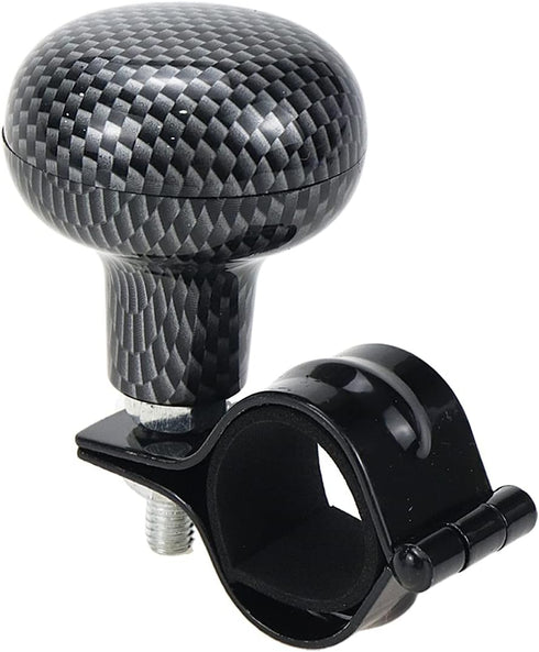 2-Inch Steering Wheel Spinner Knob with 1.1-Inch Metal Clamping Ring for Trucks Buses Large Vehicles (Lattice Pattern ABS Head)...