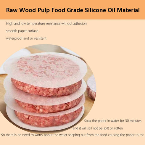 200Pcs 5.5 Inch Round Parchment Paper Sheets, White Hamburger Patty Paper, Wax Paper Sheets for Food, Separating Frozen Patty, Baking Small Cakes...