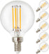 Dimmable G16.5 Bulbs 5.5W Equivalent to 60 Watt Filament Bulb for Home Room Spaces, E12 Edison LED Light Bulbs 500 Lumens Emit Warm White 3000K fo...