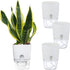 Self Watering Pots for Indoor Plants, 4 Pack 4.1 inch African Violet Pots, Modern Decorative Plant Pots with Transparent Water Reservoir, Perfect ...