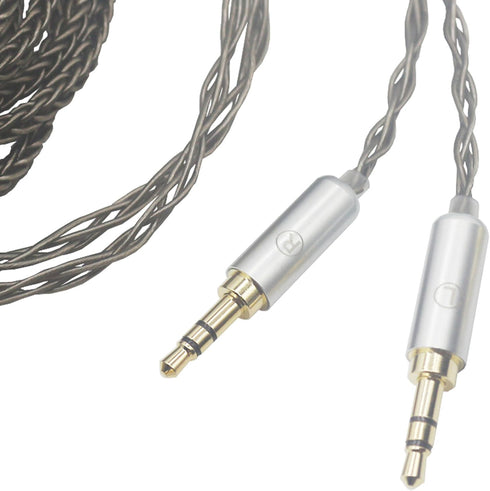Youkamoo 8 Core Braided Silver Plated Replacement Cable Compatible for Hifiman HE4XX, HE-400i Headphones, 3.5mm to Dual 3.5mm Male 1.8m 6ft...