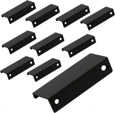 LC LICTOP 80mm/3.15" Black Mount Finger Edge Pull Concealed Handle for Home Kitchen Door Drawer Cabinet(10Pcs)...