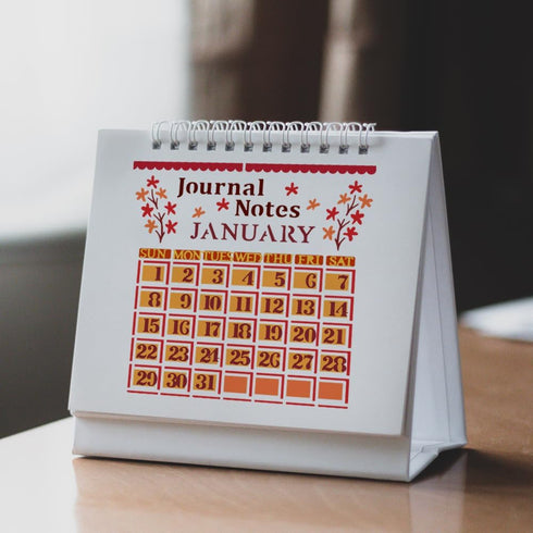 FINGERINSPIRE Calendar Stencil Template 11.8x11.8 inch Journal Notes Painting Stencil Plastic Number Month Week Letter & Flowers Patterns Stencil ...