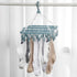 Clothes Drying Hanger with 32 Clips and Drip Foldable Hanging Rack (Light Blue)...