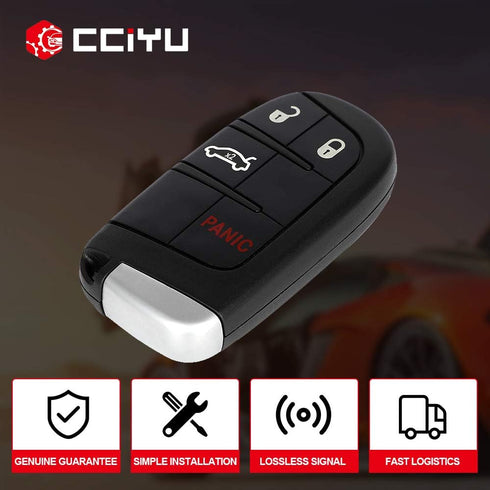 cciyu 1 X Flip Key Fob Uncut Blade (SHELL CASE) 4 Buttons Replacement for 4 Button M3N-40821302 for 11-18 for Dodge for Charger 15-18 for Dodge fo...
