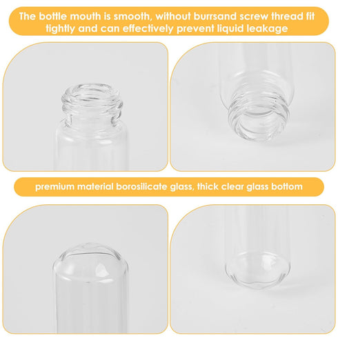40ml Glass Clear Test Tubes with Screw Caps and Plastic Stoppers, 25 x 115mm Liquid Small Leak-Proof Glass Test Tubes, 12PCS...