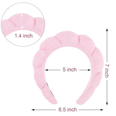 Canitor 4 PCS Spa Headband for Washing Face Facial Skincare Headbands Terry Cloth Sponge Makeup Headband Puffy Face Wash Headband Teen Girl Gifts ...
