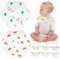 8-Pack 360° Rotate Organic Cotton Baby Bibs, Newborn Muslin Bibs For Teething And Drooling,Unisex Baby Bibs For Toddler, Adjustable With Snaps, Su...
