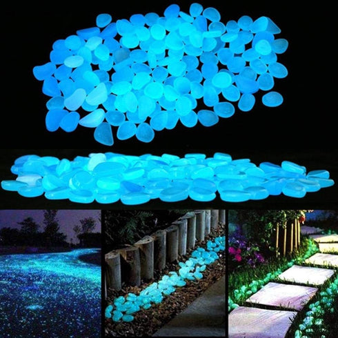 Glow in The Dark Rocks, 200PCS Fairy Garden Decorations Stones, Outdoor Decor for Patio Stepping Stone Kit, Pebbles for Plants/Yard/Backyard/Fish ...