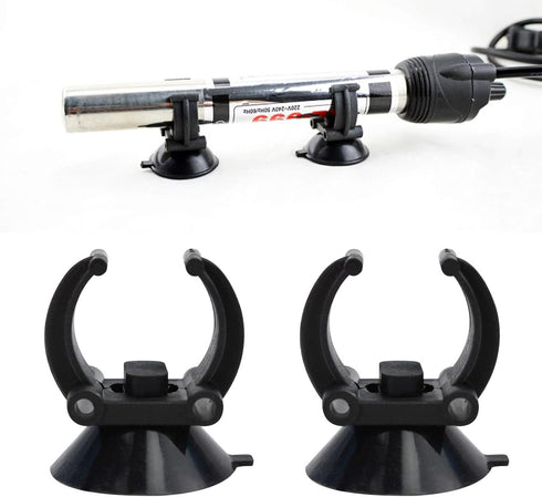 Aquarium Heater Holder Suction Cup Clip Black for Fish for Tube Hose Plant Decoration Sucker Dia 1.34" Clip Dia 0.9 Aquarium Heater Holder Suction...
