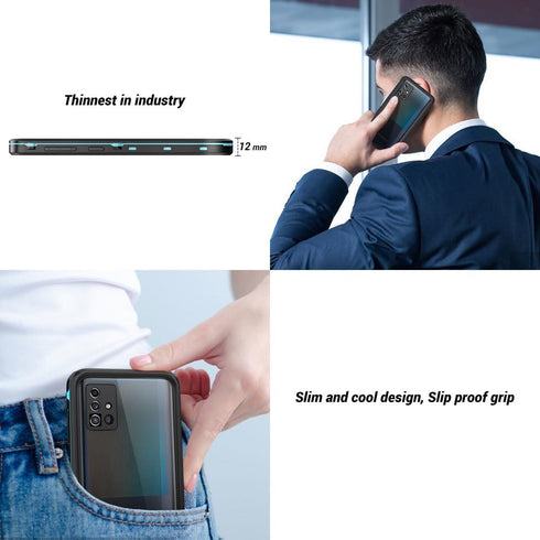 IP68 Waterproof Case for Samsung A51 4G, 6.5 in Waterproof Phone Case for Galaxy A51 4G, Fully Body Coverage Dustproof Shockproof with Built-in Sc...