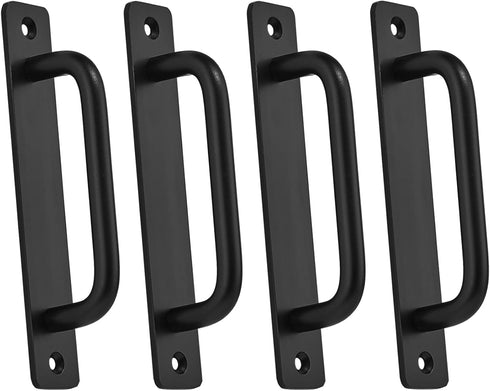 4Pack Black Sliding Barn Door Handles Push Pull Bar Handles Wooden Door Glass Door Handles Heavy Duty Aluminum Doors Steel Gate Handles...