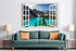 Fake Window for Walls Decal Faux Windows Poster Picture Open Landscape Wall Art Decor, Stick and Peel Wallpaper Natural Scenery Wall Decol Mountai...