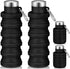 2 Pcs 17oz Collapsible Water Bottles for Travel 500ml Reusable Foldable Silicone Water Bottle with Portable Buckle Silicone for Camping Hiking Spo...