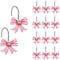 12PCS Decorative Shower Curtain Hooks, Pink Bow Knot Resin Curtain Hooks Shower Rings for Bathroom Baby Room Nursery Art Decors (Bow Knot)...