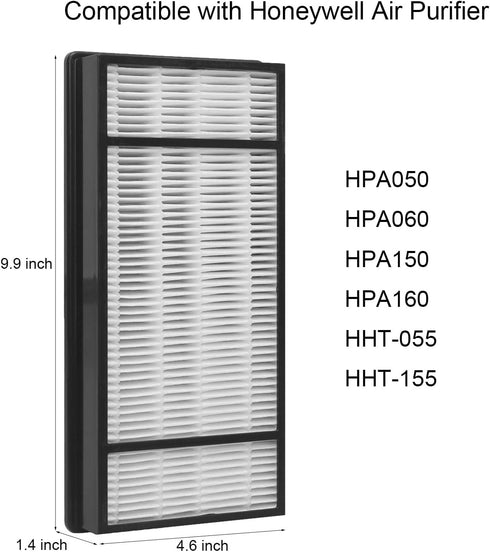 HRF-H1 HEPA Filter,Compatible with Honeywell HPA050, HPA060,HPA150, HPA160, HHT055 and HHT155 Air Purifier.Part # HRF-H1, HRF-H2 and H Filter,2-Pa...