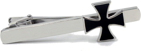 Knights Templar Black Cross Pair of Cufflinks & Tie Bar Clip...